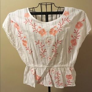 ✂️ COPPER KEY Embroidered floral blouse XL junior fit